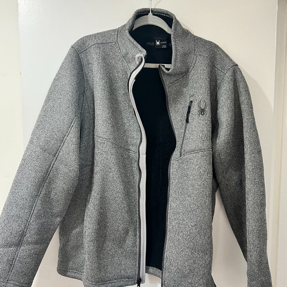 Mens Spyder Full Zip Fleece Jacket – XL – Heather Gray 🕷️❄️ - Picture 9 of 9